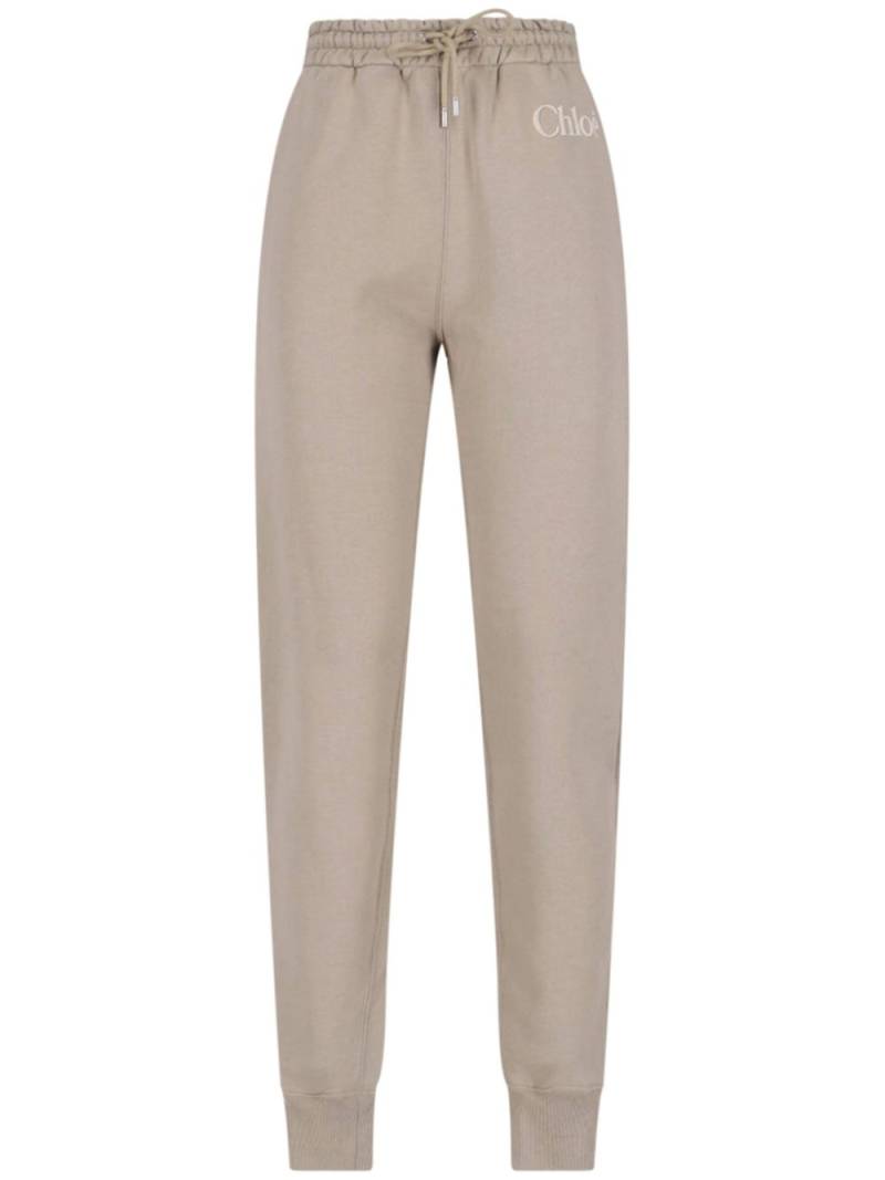 Chloé logo-embroidered track pants - Neutrals von Chloé