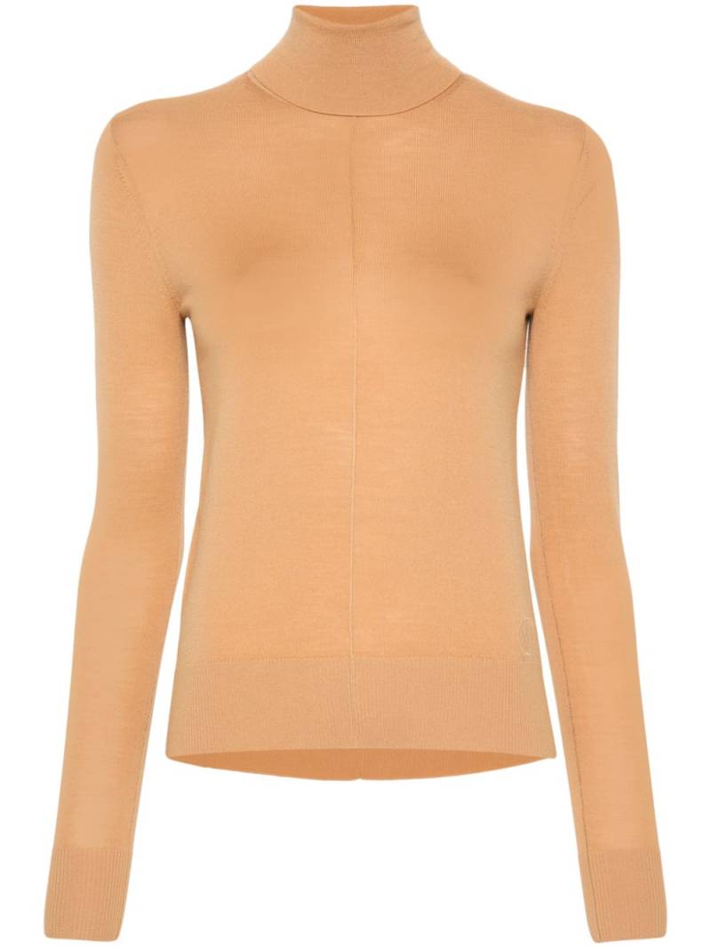 Chloé logo-embroidered wool jumper - Neutrals von Chloé