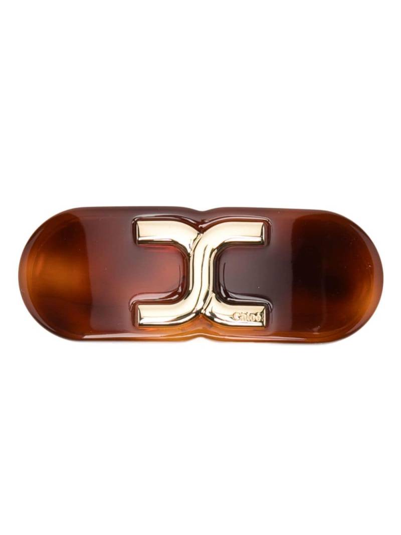 Chloé logo-plaque hair clip - Brown von Chloé