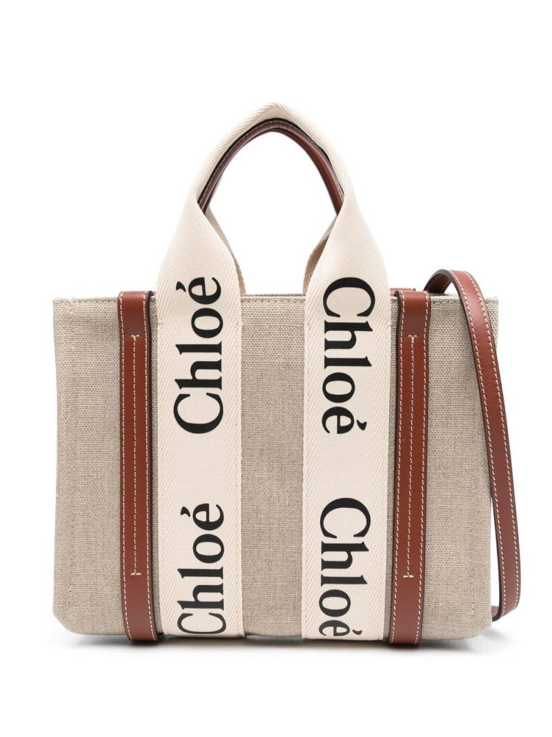 Chloé logo-print tote bag - Neutrals von Chloé