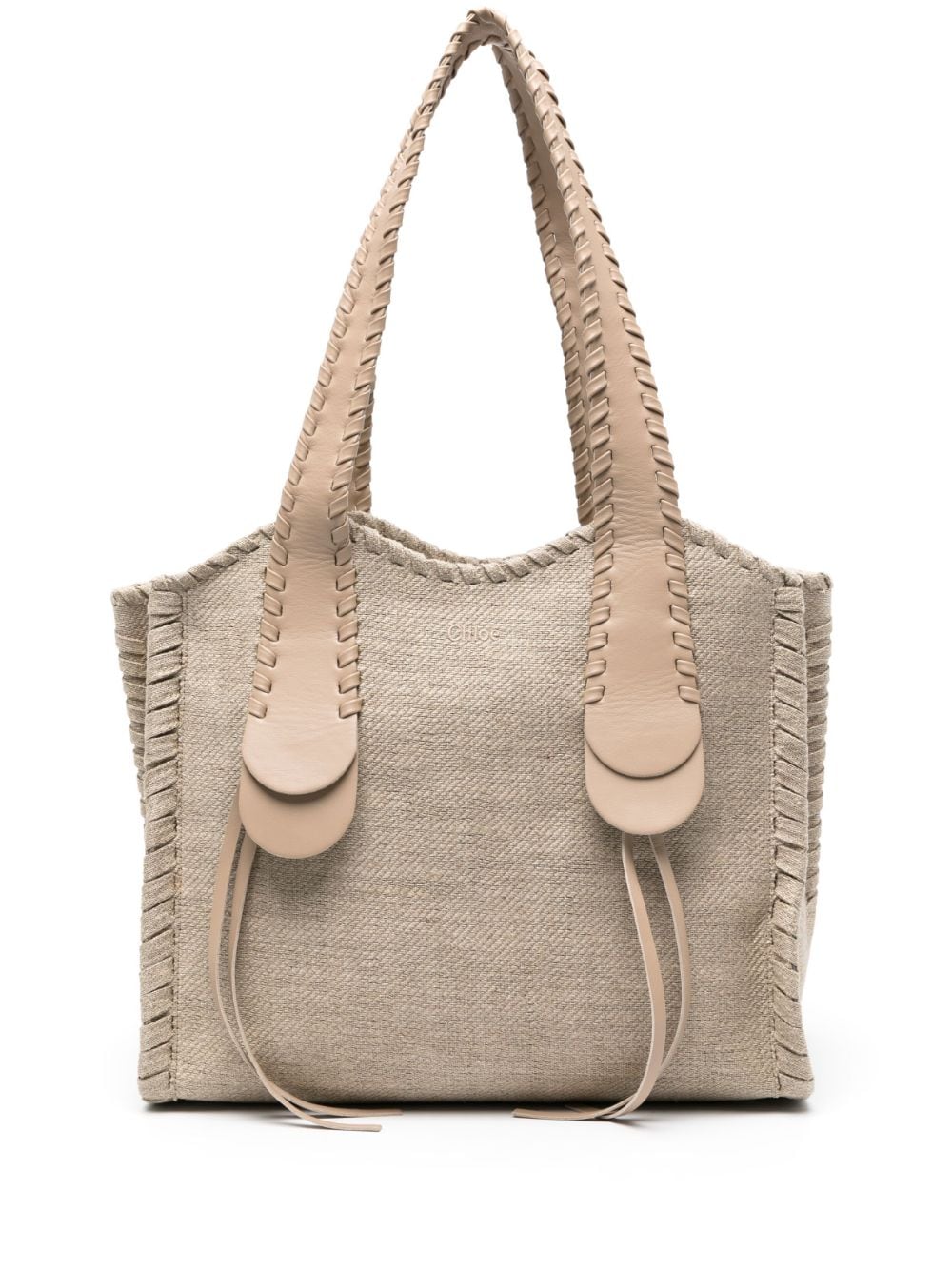 Chloé medium Mony linen tote bag - Neutrals von Chloé