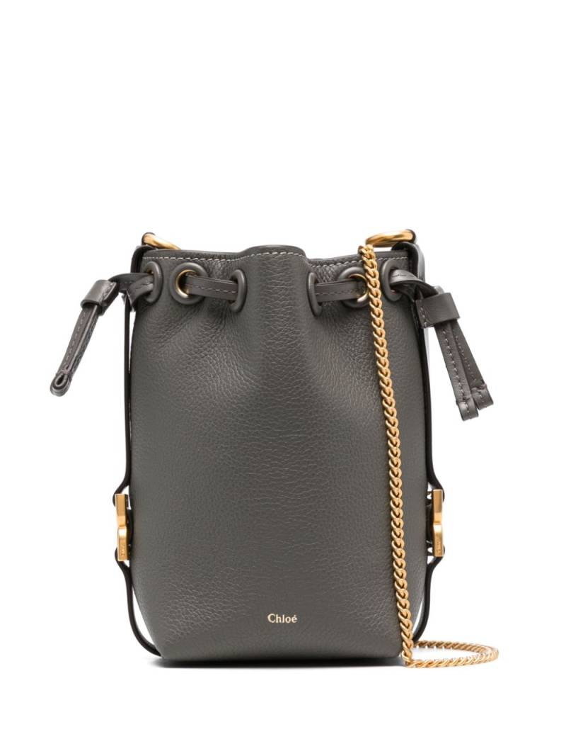 Chloé micro Marcie leather bucket bag - Grey von Chloé