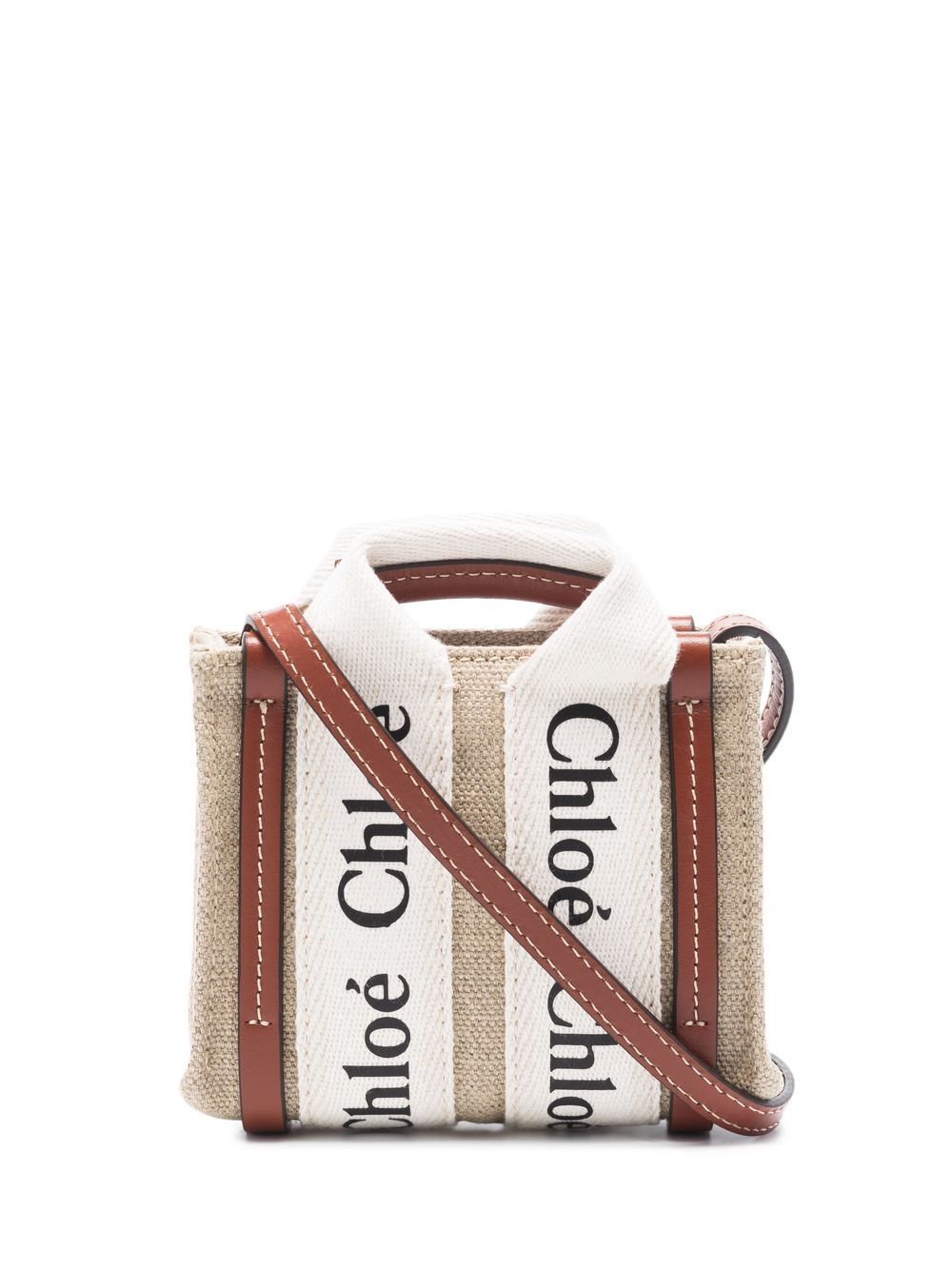 Chloé micro Woody crossbody bag - Neutrals von Chloé