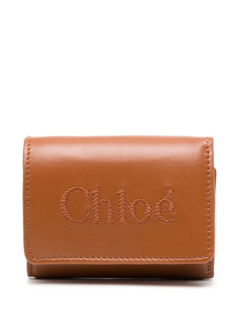 Chloé mini Sense leather wallet - Brown von Chloé