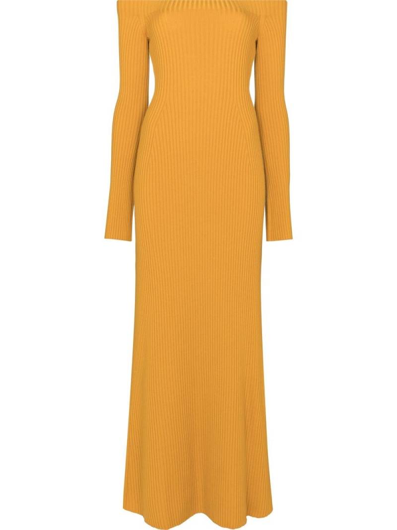 Chloé off-shoulder ribbed maxi dress - Orange von Chloé