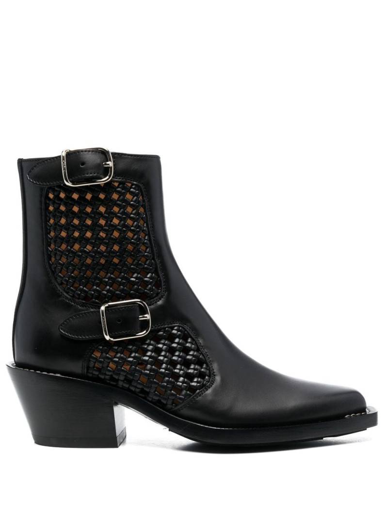 Chloé panelled leather western boots - Black von Chloé