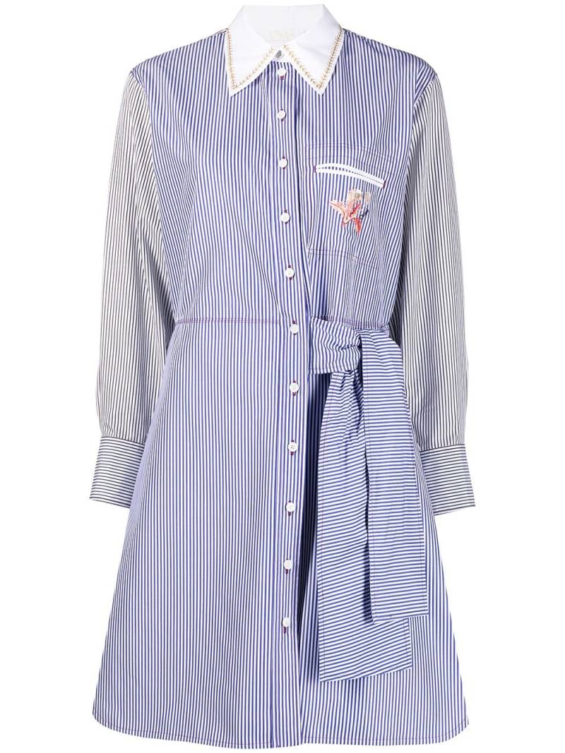 Chloé pinstripe-pattern shirtdress - Blue von Chloé