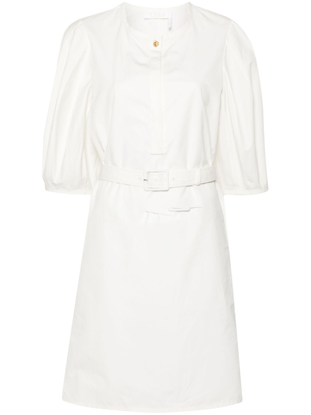 Chloé pintuck-detail midi dress - White von Chloé