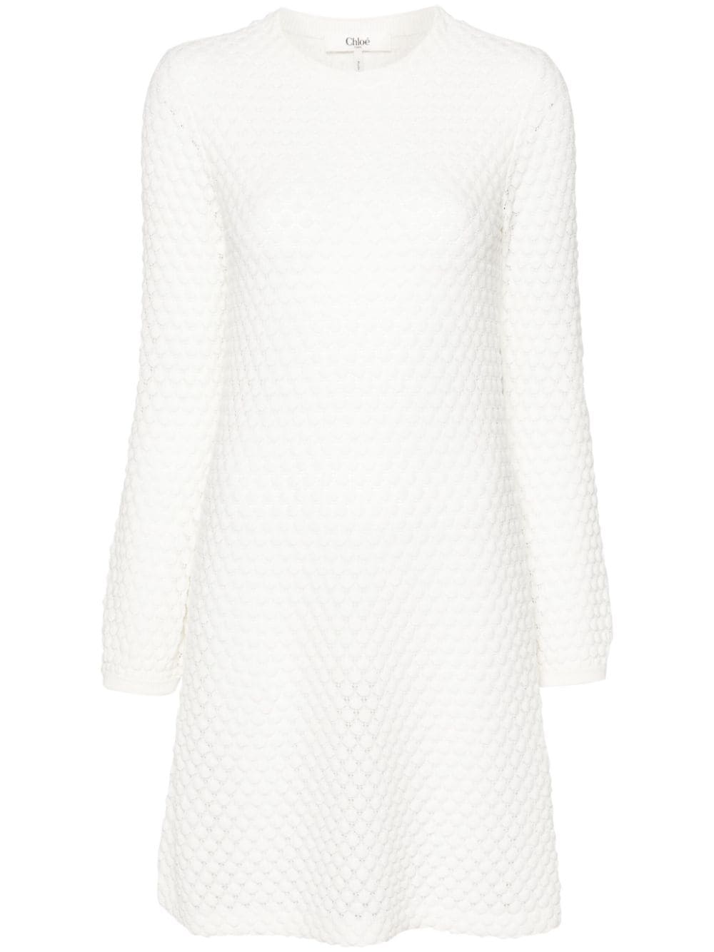 Chloé pointelle-knit mini dress - White von Chloé