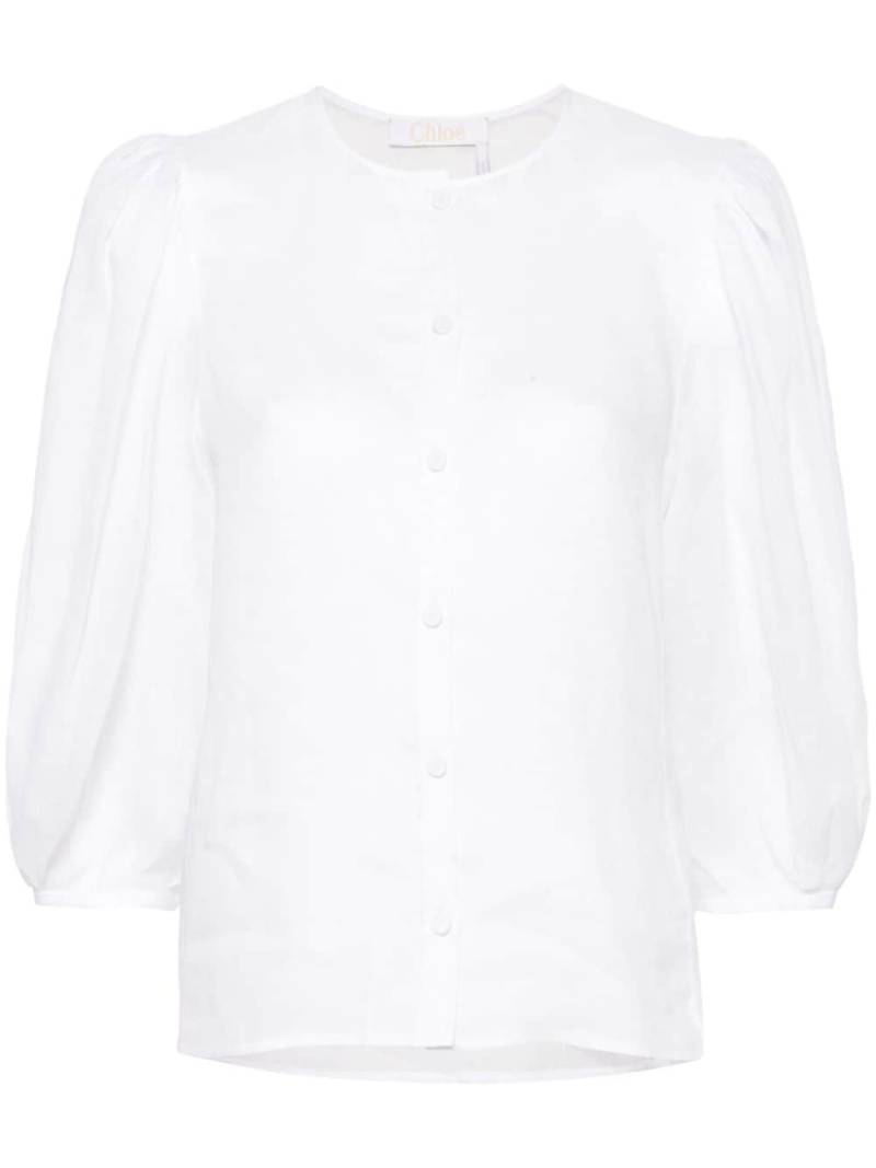 Chloé puff-sleeves ramie shirt - White von Chloé