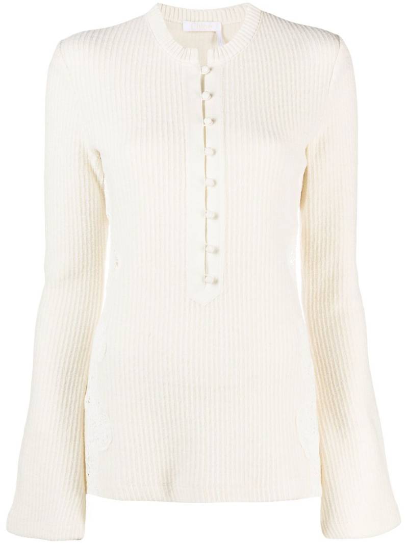 Chloé ribbed-knit wool jumper - White von Chloé