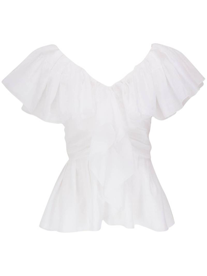 Chloé ruffled V-neck blouse - White von Chloé