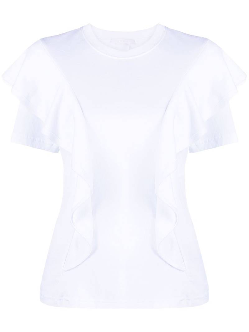 Chloé ruffled cotton T-shirt - White von Chloé