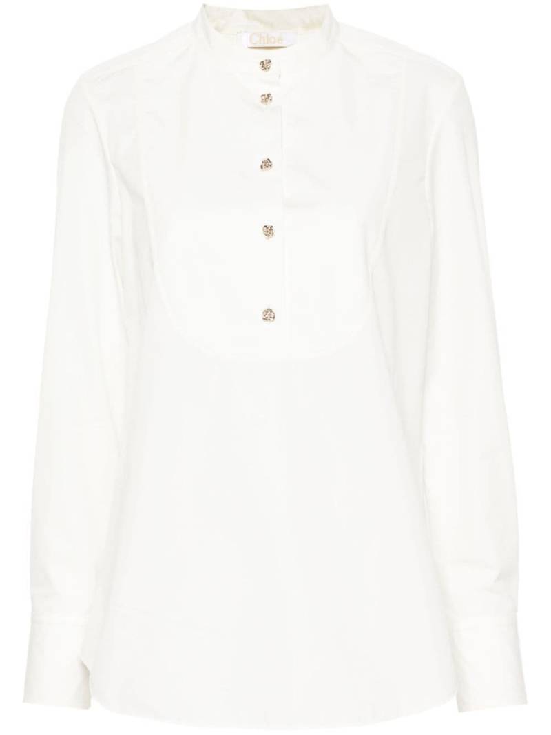 Chloé sculpted-buttons cotton shirt - White von Chloé