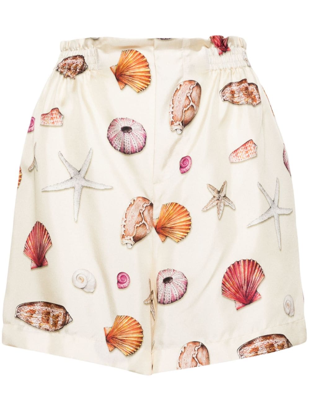 Chloé sealife-print silk shorts - Neutrals von Chloé
