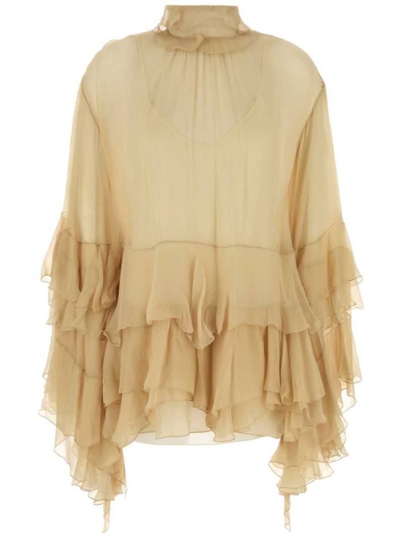 Chloé silk mini dress - Neutrals von Chloé