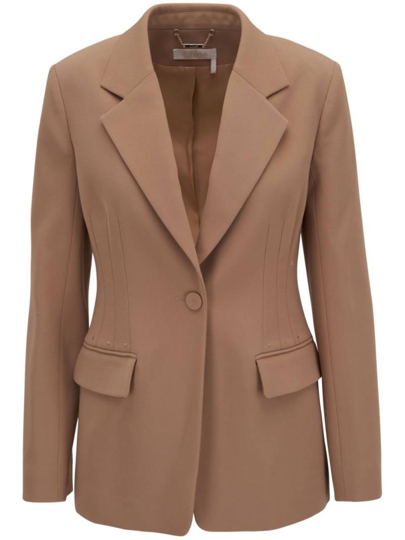 Chloé single-breasted wool-silk blazer - Brown von Chloé