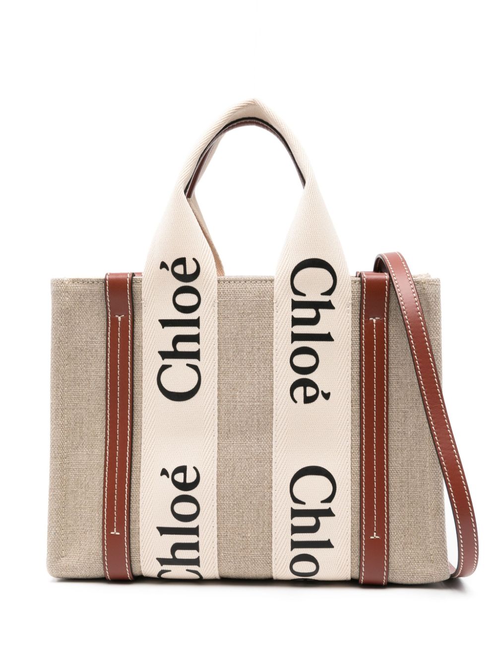 Chloé small Woody tote bag - White von Chloé