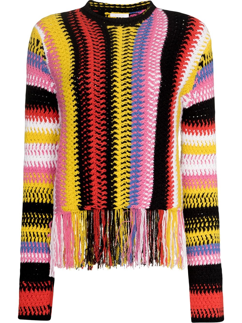 Chloé striped fringed jumper - Pink von Chloé