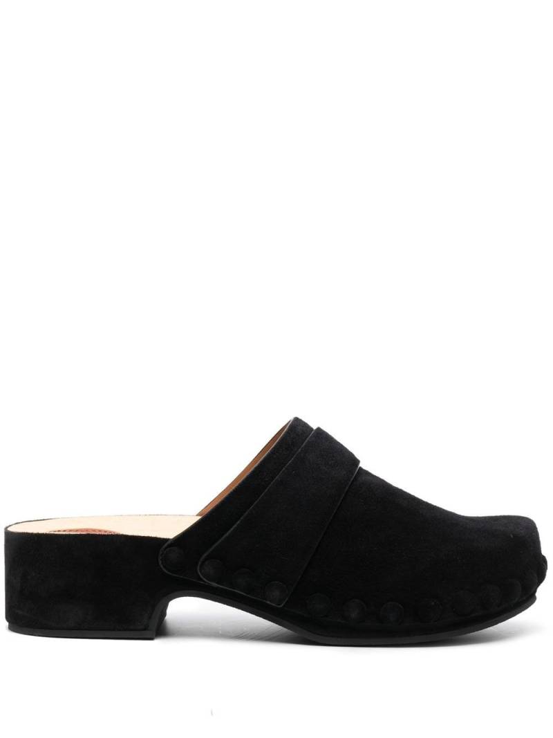 Chloé suede 45mm clog mules - Black von Chloé