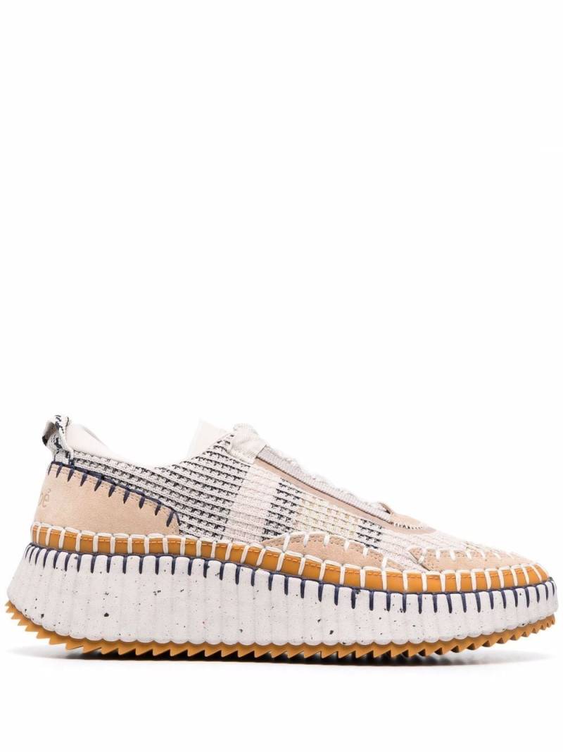 Chloé whipstitch-trim sneakers - Neutrals von Chloé