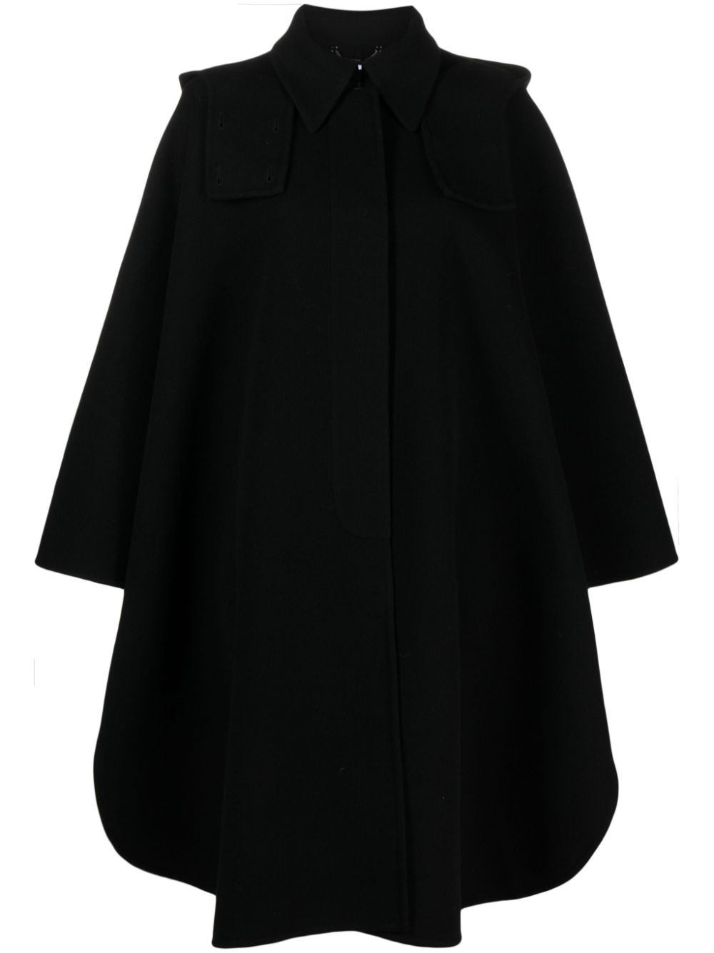 Chloé wool-blend hooded cape - Black von Chloé