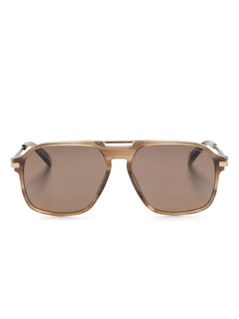 Chopard Eyewear logo-engraved pilot-frame sunglasses - Brown von Chopard Eyewear