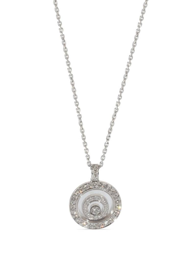 Chopard Pre-Owned 18kt white gold Happy Spirit diamond necklace - Silver von Chopard Pre-Owned