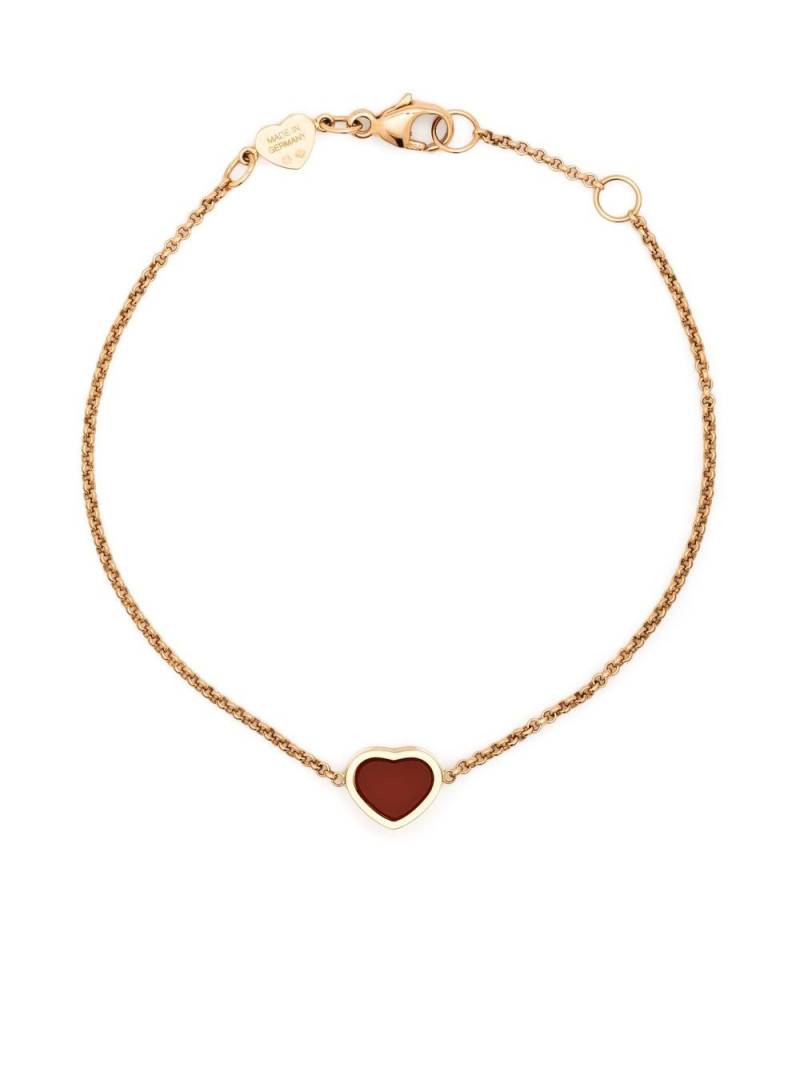 Chopard 18kt rose gold My Happy Heart carnelian bracelet - Pink von Chopard