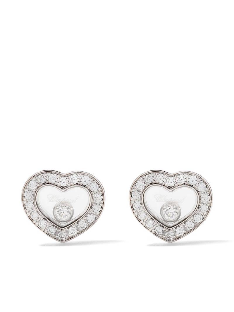 Chopard 18kt white gold Happy Diamonds Icons ear pins - Silver von Chopard