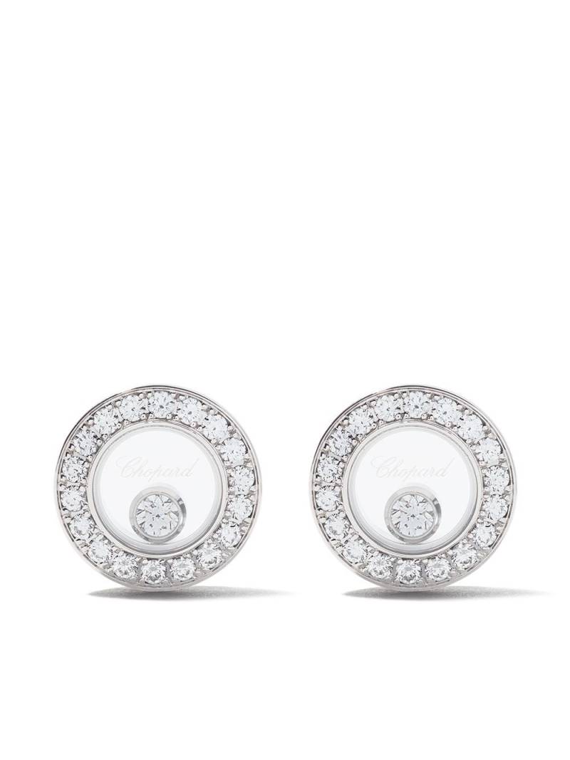 Chopard 18kt white gold Happy Diamonds Icons ear pins - Silver von Chopard