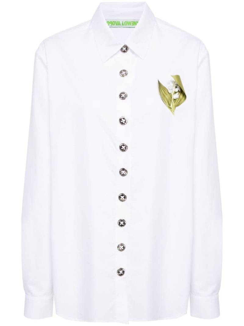 Chopova Lowena floral-appliqué button-up shirt - White von Chopova Lowena