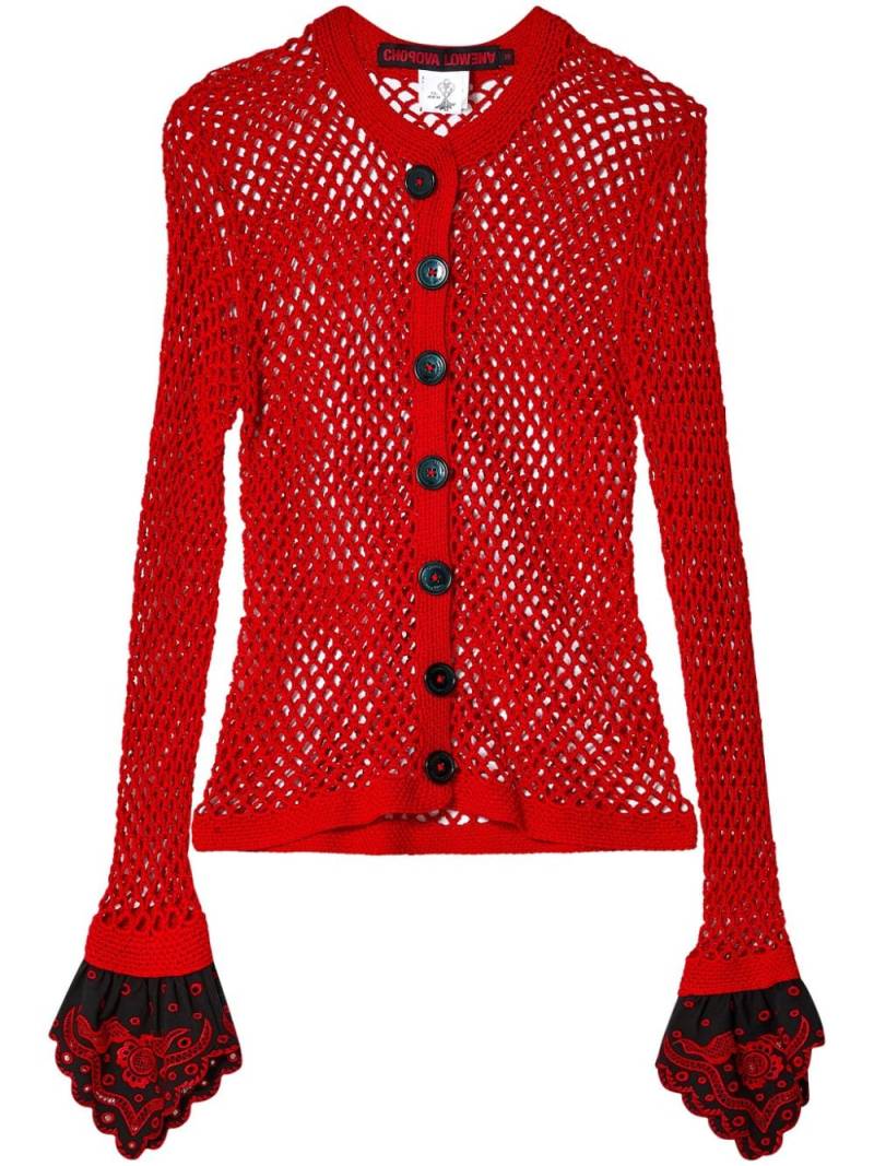 Chopova Lowena open knit cotton cardigan - Red von Chopova Lowena