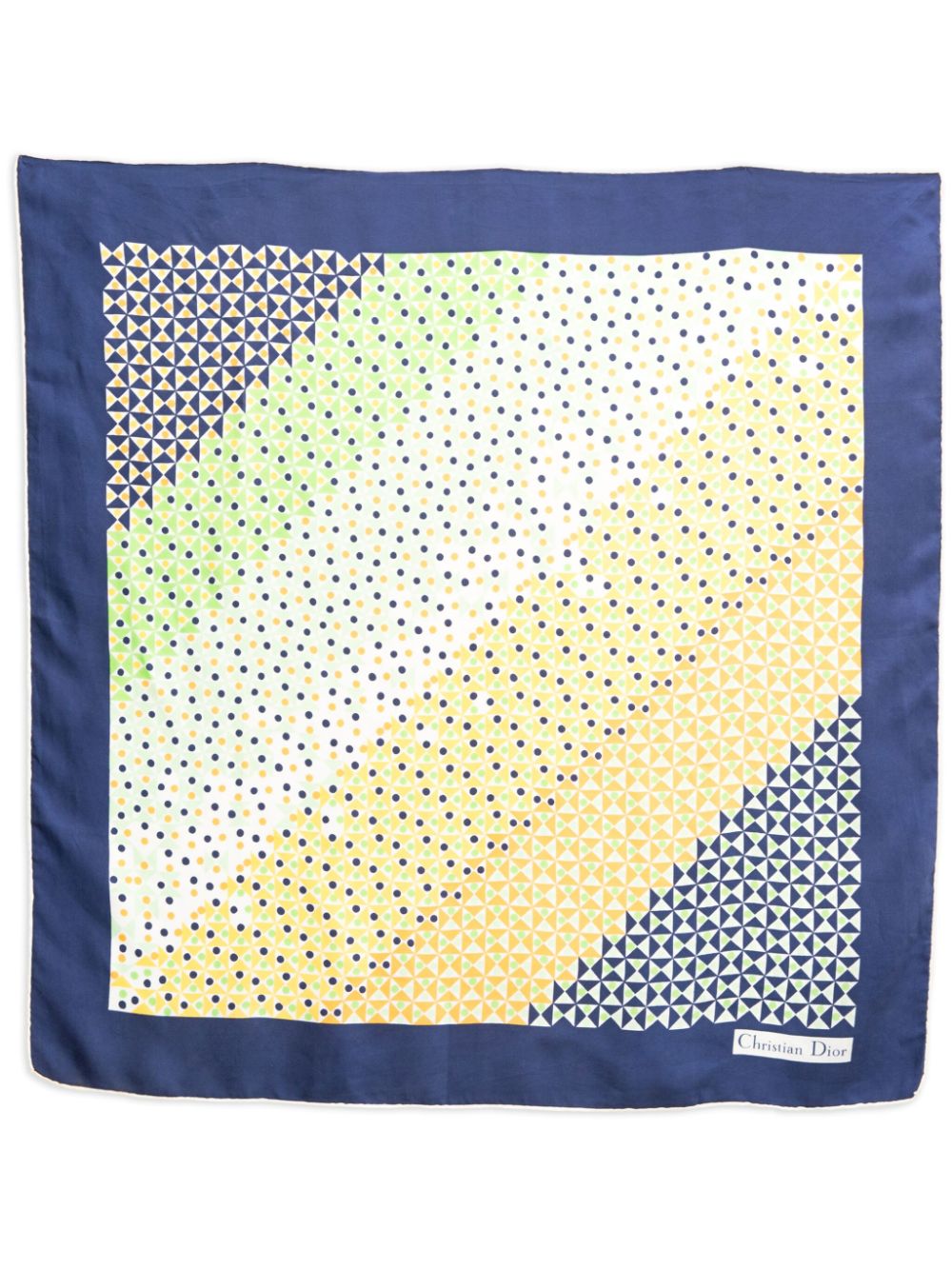 Christian Dior Pre-Owned 1970 geometric-print silk scarf - Blue von Christian Dior Pre-Owned