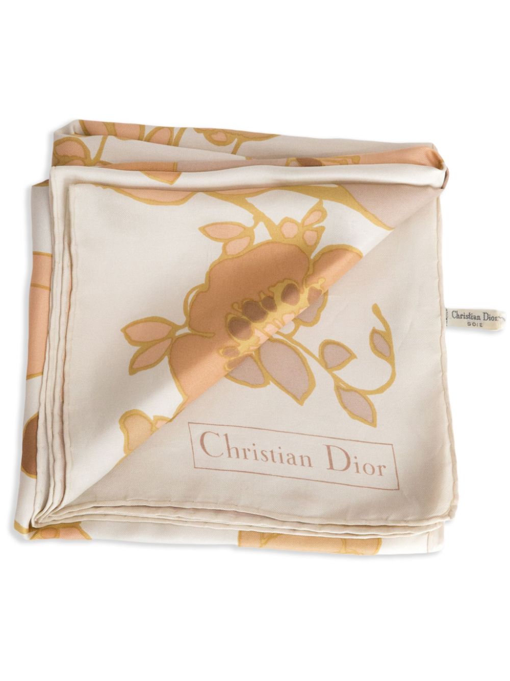 Christian Dior Pre-Owned 1970s floral-print scarf - Neutrals von Christian Dior Pre-Owned