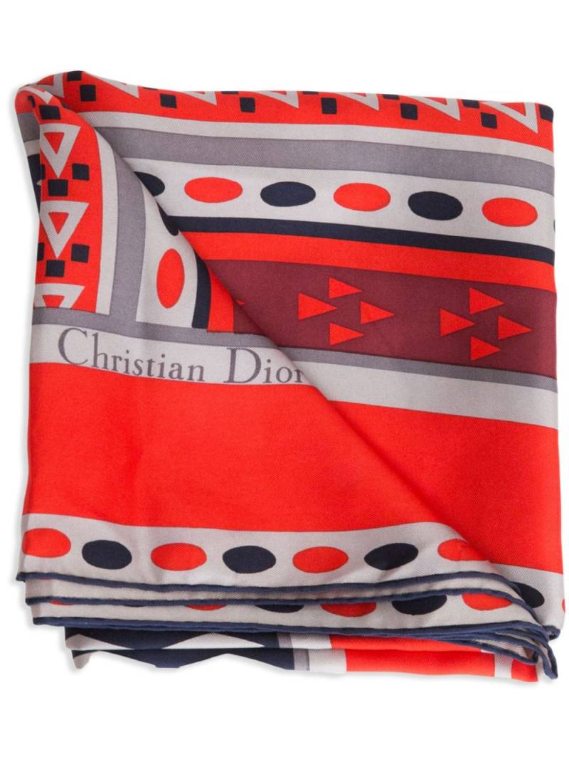 Christian Dior Pre-Owned 1970s geometric-print scarf - Red von Christian Dior Pre-Owned