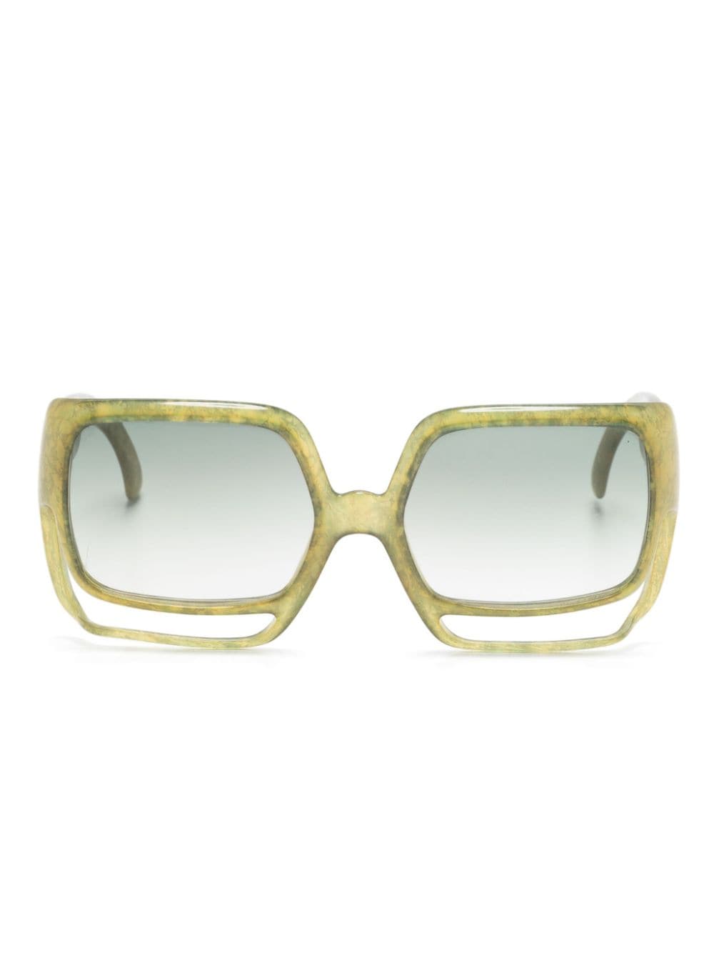 Christian Dior Pre-Owned 1970s oversize-frame sunglasses - Green von Christian Dior Pre-Owned