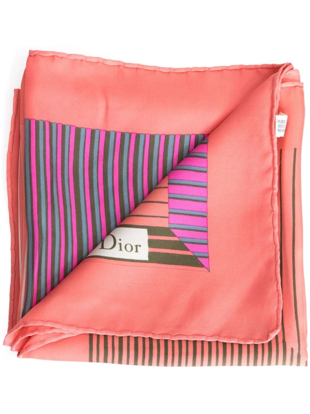 Christian Dior Pre-Owned 1970s striped silk scarf - Pink von Christian Dior Pre-Owned