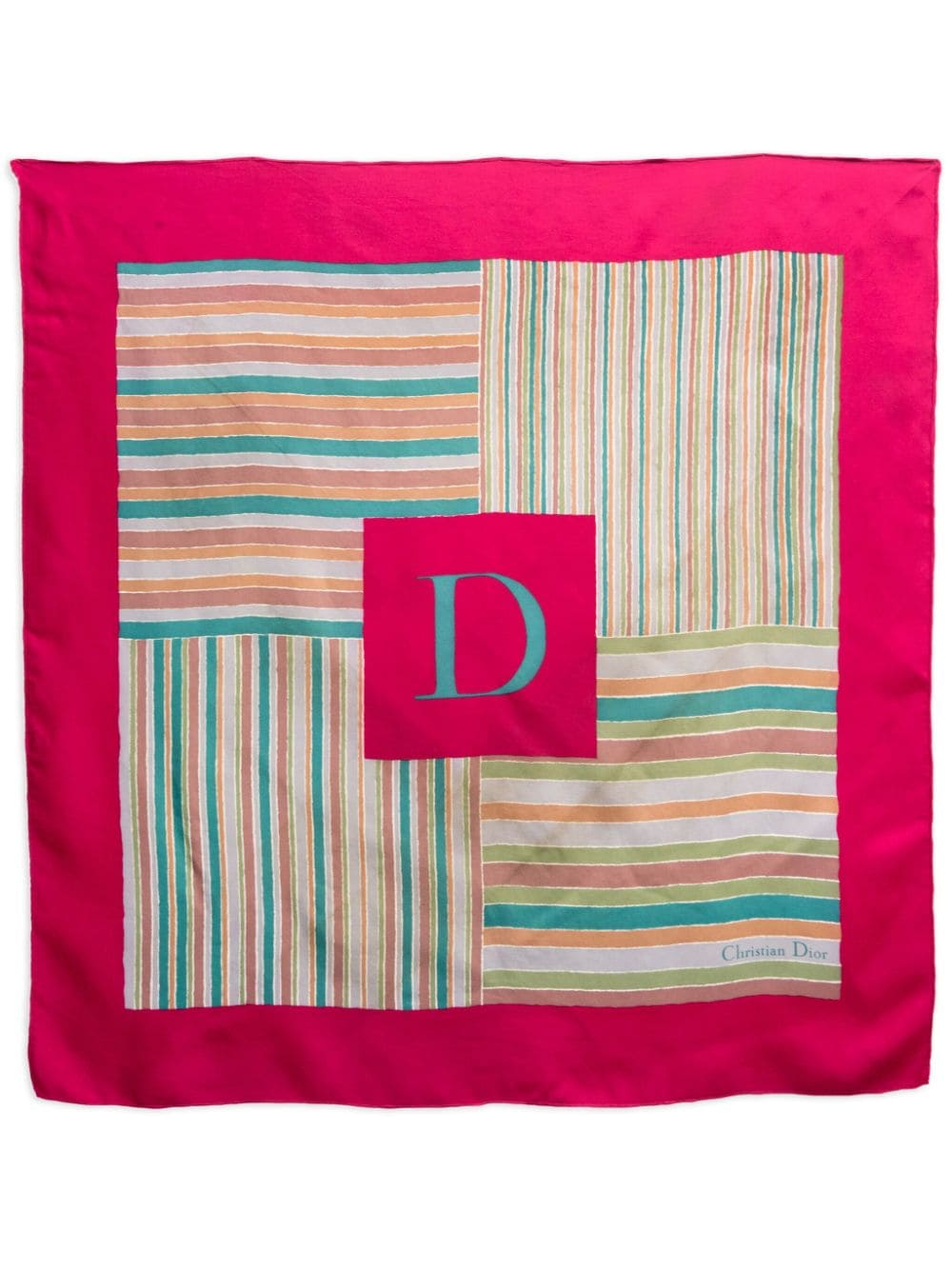 Christian Dior Pre-Owned 1980 striped silk scarf - Pink von Christian Dior Pre-Owned