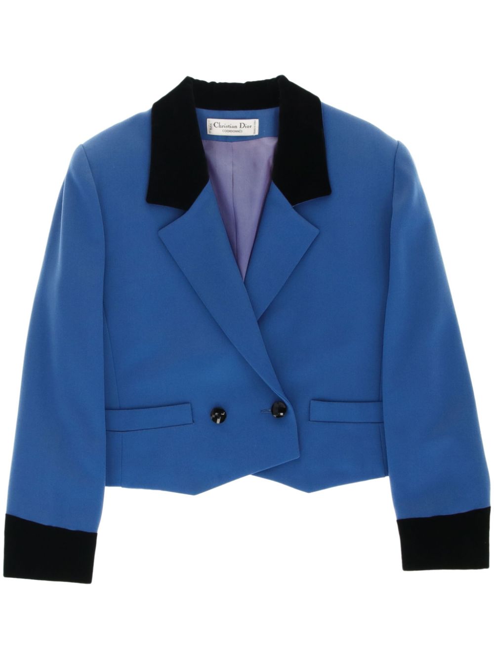 Christian Dior Pre-Owned 1980s cropped blazer - Blue von Christian Dior Pre-Owned