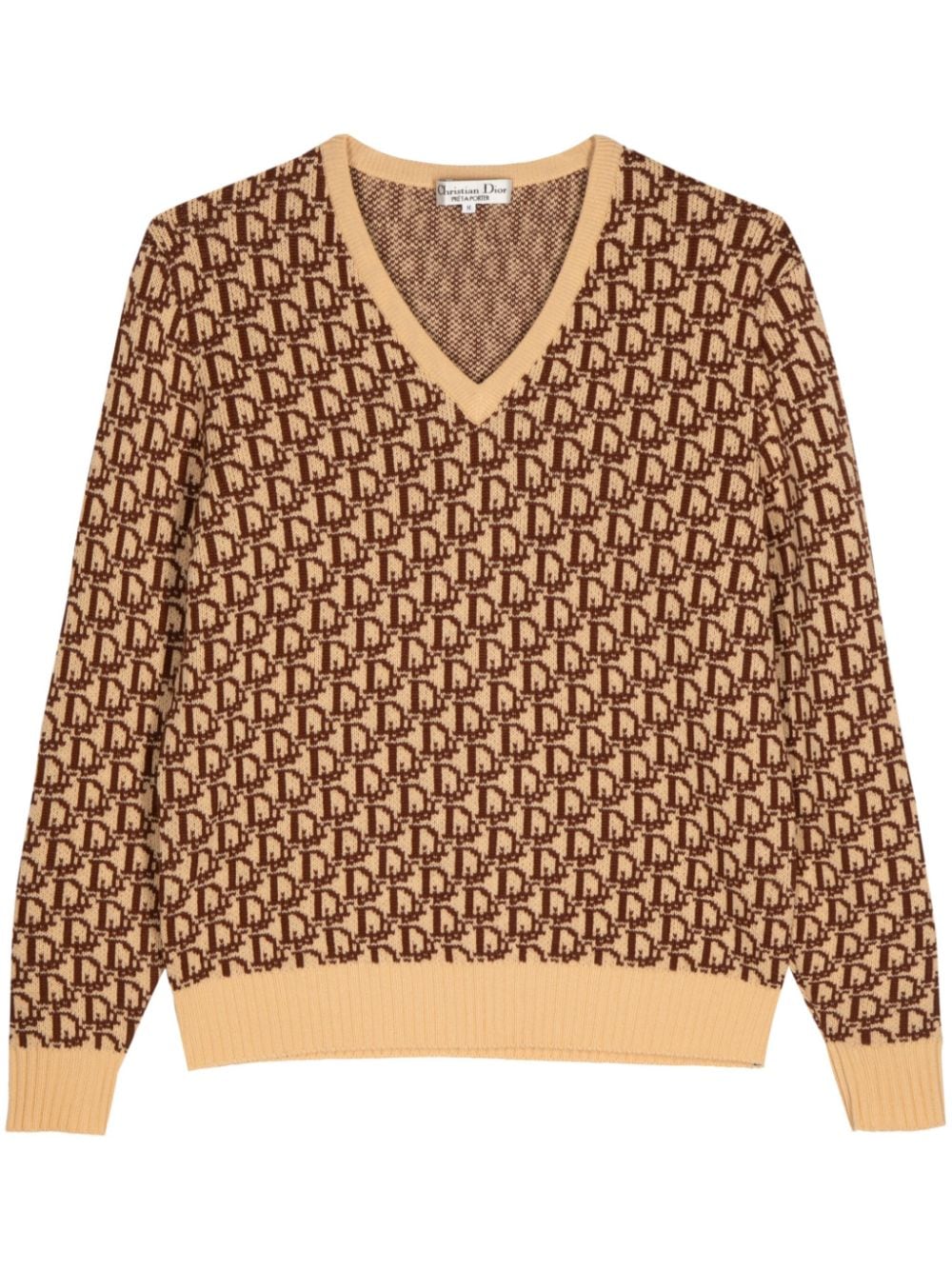 Christian Dior Pre-Owned 1990-2000s Trotter-jacquard wool jumper - Neutrals von Christian Dior Pre-Owned