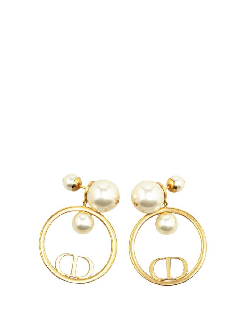 Christian Dior Pre-Owned 2000-2023 Gold Plated Faux Pearl CD costume earrings - White von Christian Dior Pre-Owned