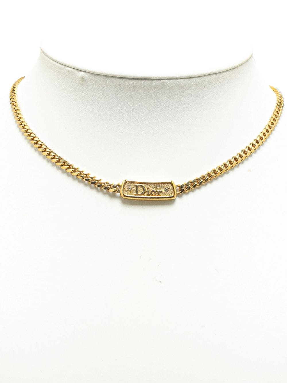 Christian Dior Pre-Owned 2000-2023 Gold Plated Logo Pendant costume necklace von Christian Dior Pre-Owned