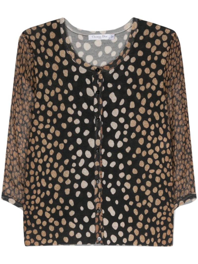 Christian Dior Pre-Owned 2000s leopard-print knitted cardigan - Black von Christian Dior Pre-Owned