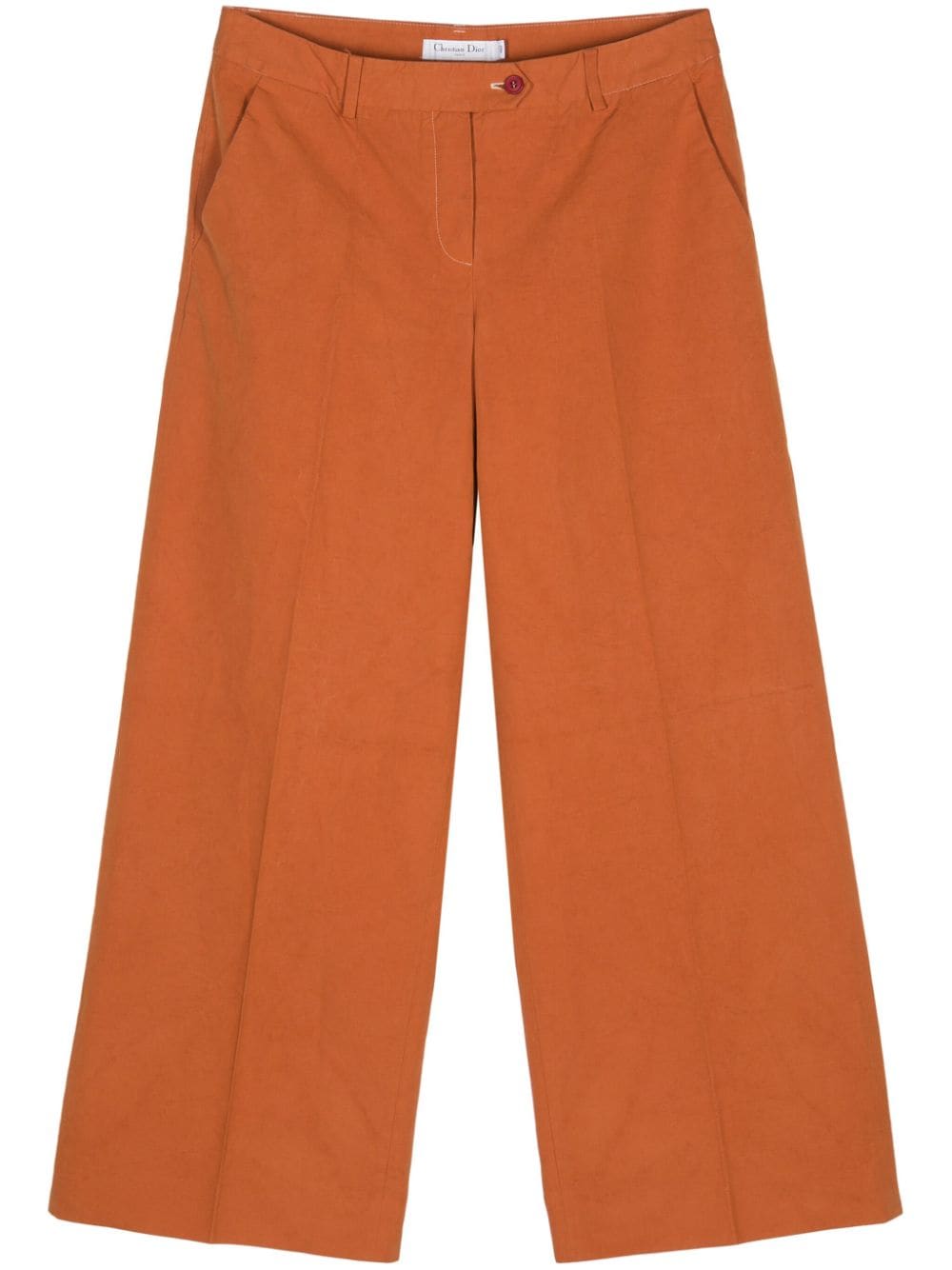 Christian Dior Pre-Owned 2000s pressed-crease wide trousers - Orange von Christian Dior Pre-Owned