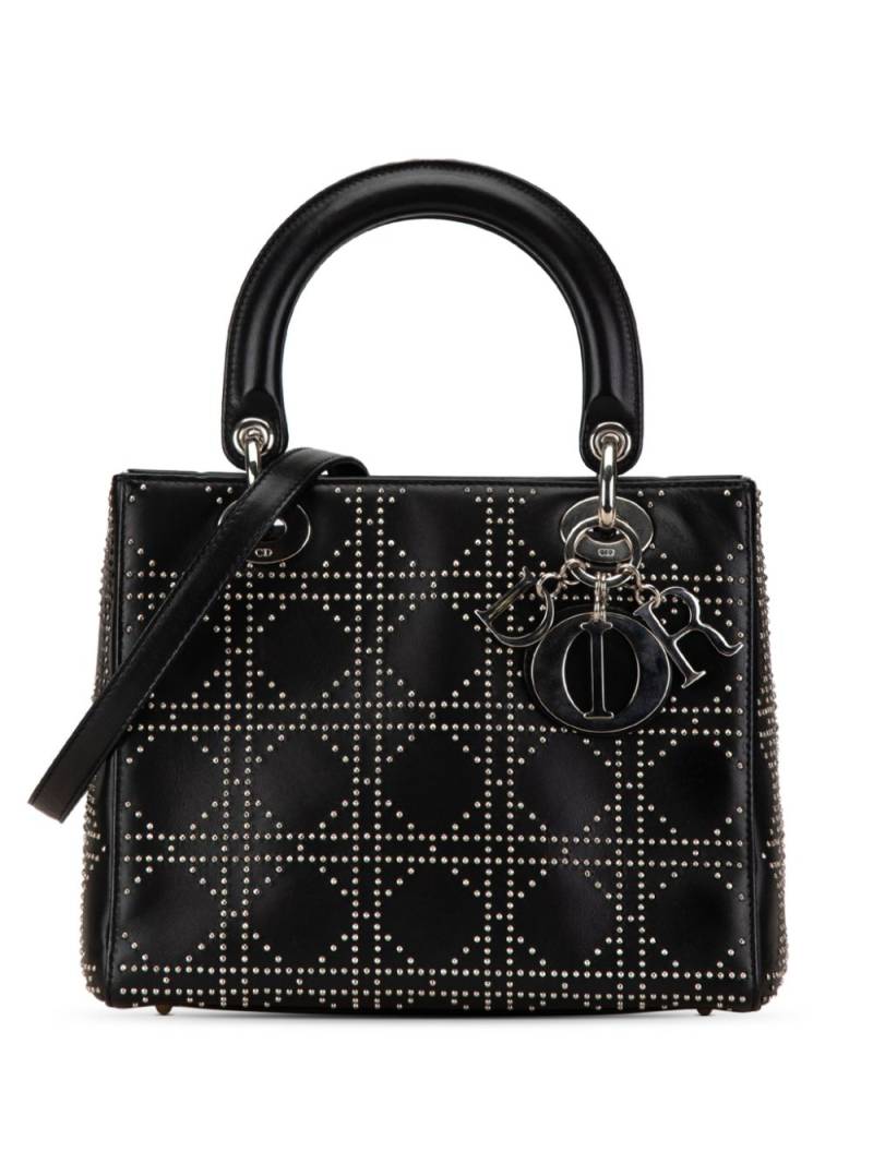 Christian Dior Pre-Owned 2003 Medium Studded Lambskin Cannage Lady Dior satchel - Black von Christian Dior Pre-Owned