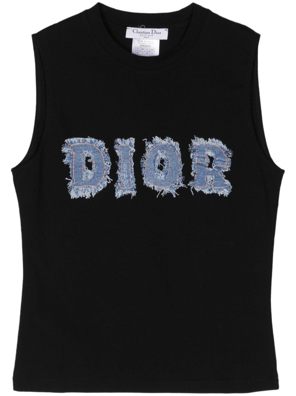Christian Dior Pre-Owned 2003 logo-print tank top - Black von Christian Dior Pre-Owned