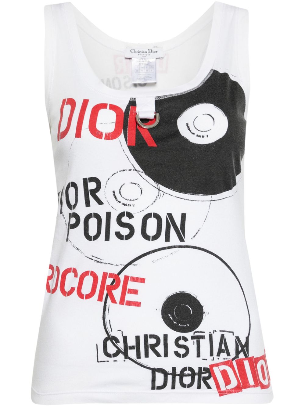 Christian Dior Pre-Owned 2004 graphic-print cotton top - White von Christian Dior Pre-Owned