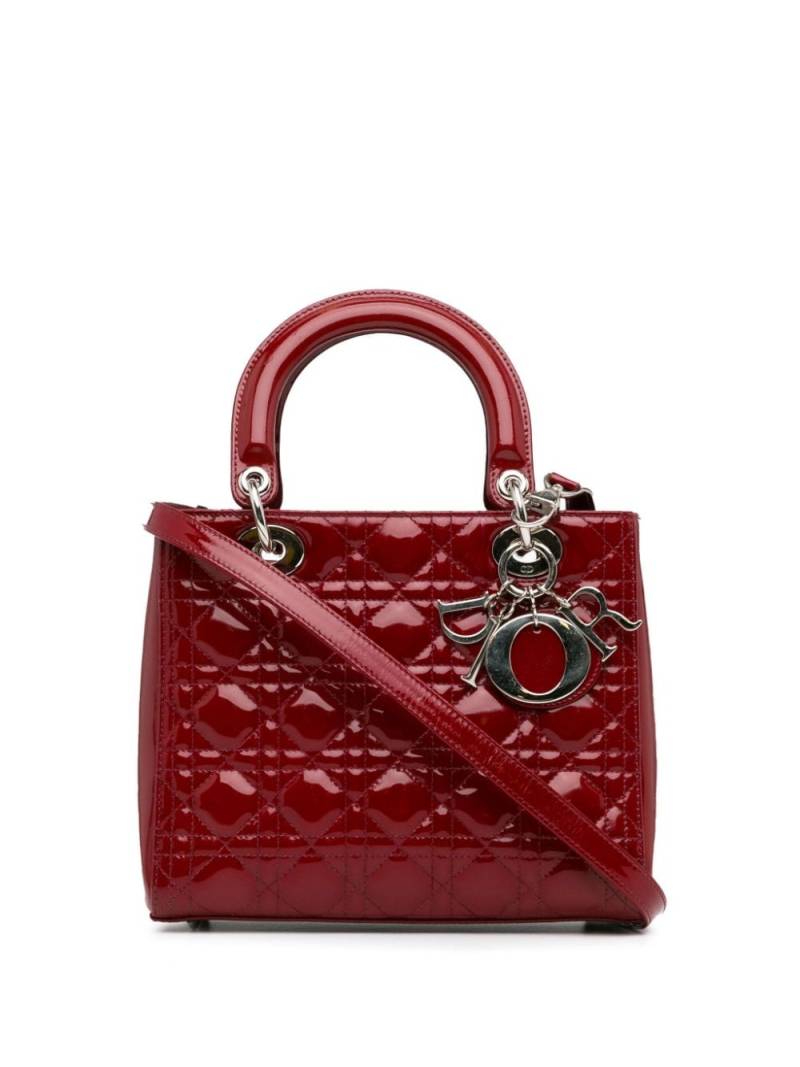 Christian Dior Pre-Owned 2008 Medium Patent Cannage Lady Dior satchel - Red von Christian Dior Pre-Owned