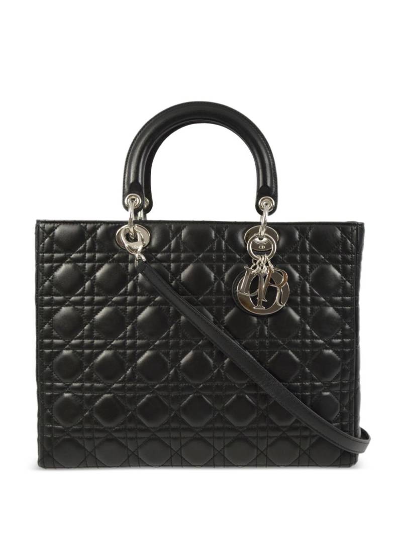 Christian Dior Pre-Owned 2008 large Cannage Lady Dior two-way handbag - Black von Christian Dior Pre-Owned